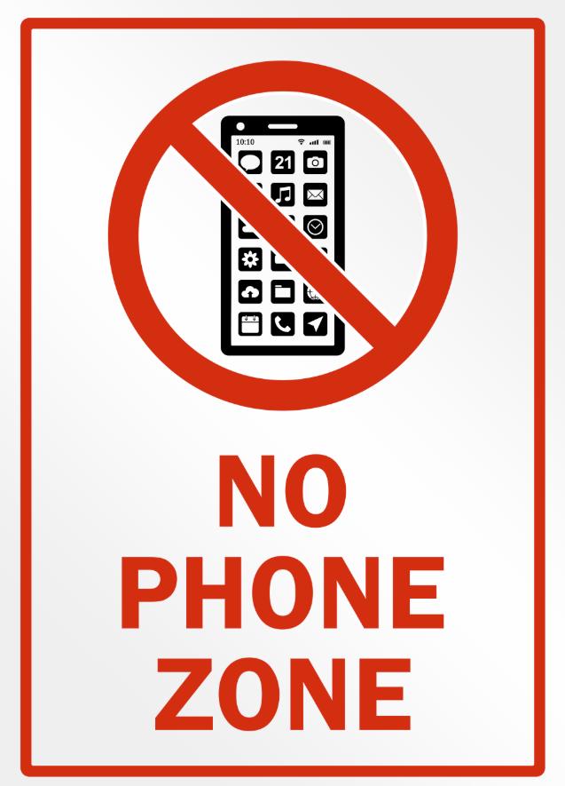No Phone Zone Sign